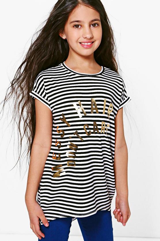 Girls Messy Hair Don&#39;t Care Tee